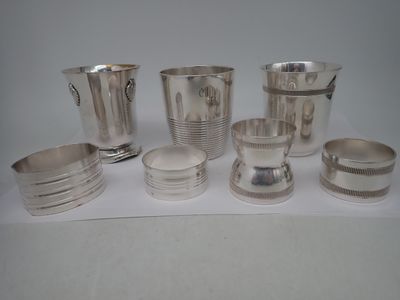 GALLIA CHRISTOFLE 2 timbales en métal argenté , on joint 1 coquetier e - Photo 1