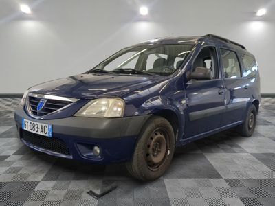 a picture of a small blue car parked in a garage