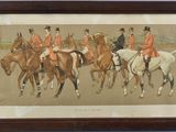 tableau représentant un groupe d'hommes à cheval, alignés en file indienne