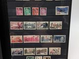 a picture of a collection of stamps on display in a case