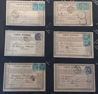 six anciens billets de banque français différents sur fond noir