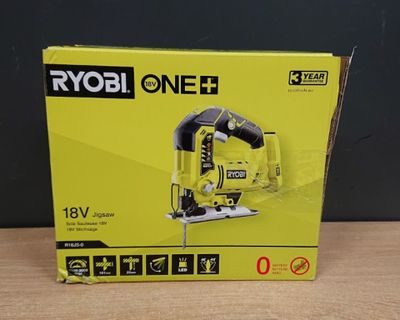 Une scie sauteuse filaire Ryob 18 V avec son emballage d'origine