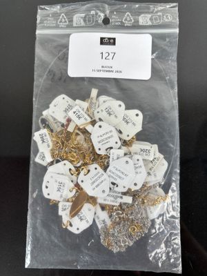 a bag of small tags and a bunch of other tags