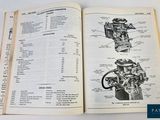 an open book with a diagram of a carburettor and its parts