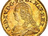 une pièce d'or représentant une femme de profil