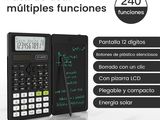 the calculator has a pen and a calculator next to it