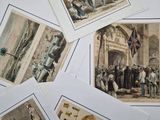 de nombreuses photos différentes de personnes posant sur une table blanche