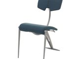 une image représentant une chaise bleue avec une structure en métal