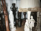 a lamp that is sitting on a table in a room