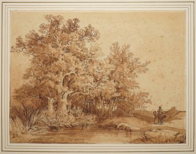 ÉCOLE FRANÇAISE, seconde moitié du XIXe siècle, Arbres devan… - Photo 1