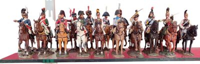 de nombreuses figurines de soldats à cheval