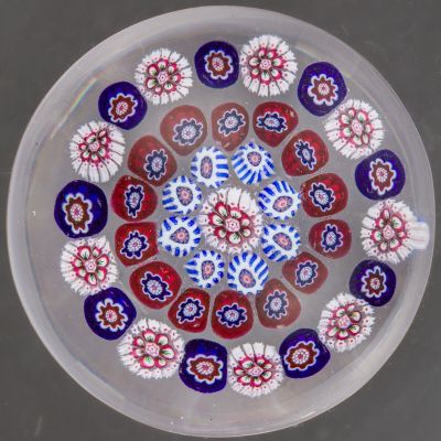 Baccarat. Presse-papiers à motif de trois cercles concentriq… - Photo 1