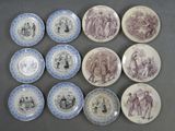 plusieurs assiettes aux motifs variés posées sur une table