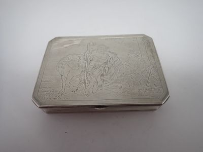 Boîte en argent espagnol, interieur vermeillé, décor d'après BOUTTATS, - Photo 1