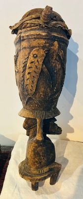 14 / G14 / Tambour Sénoufo Afrique vers 1950 bois et p… - Photo 1