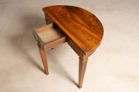Table console demi-lune en noyer et placage de noyer, forman… (photo 5)