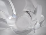 a close up view of a clear glass vase