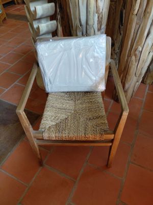 Fauteuil rectangulaire tressé 90 x 90 x 70 cm