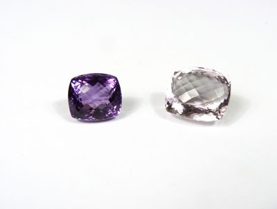 2 Améthystes briolette 18.58 cts 15.8x14x13 n°36013316