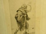 une image représentant le dessin d'un homme portant un chapeau