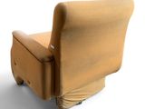 a chair that is covered with a sheet on a white surface