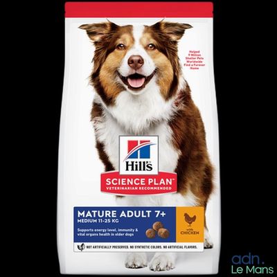 Hill's Science Plan pour chiens adultes de 7 ans et plus – Croquettes au poulet