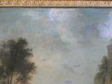 une peinture sur le mur d'un immeuble représentant une calèche