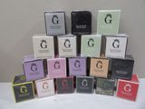 many boxes of soaps that are stacked on top of each other