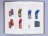 an open book with a bunch of different items in it