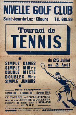 an old poster advertising a tennis match in france