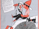 cartoon of a man sitting on top of a bicycle with a hat on