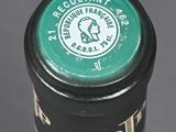 a close up of a bottle of wine with a label on it