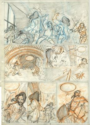 une image représentant une page de bande dessinée sur laquelle figure un dessin représentant un groupe de personnes