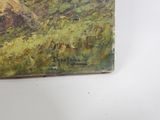 an image of a painting of a mountain scene on a white surface