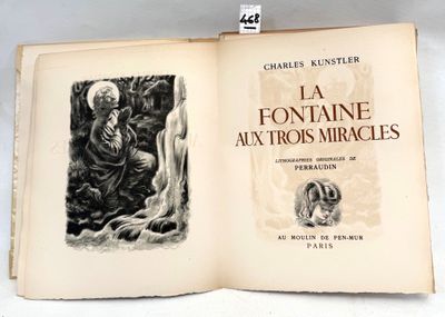 an open book with a drawing of a man and a woman