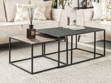 un salon avec deux canapés et une table basse