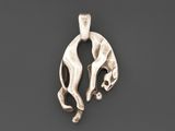 a silver pendant with two hands holding each other