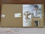 a cardboard box with a picture of a woman on it