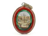 une image représentant un cadenas rouge et vert, avec l'image d'un château à l'intérieur