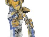 statue of a man with a tennis racket in his hand