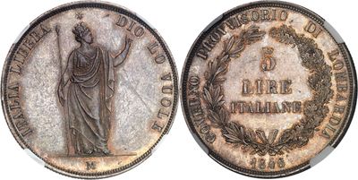 a silver coin with a statue of a woman on it