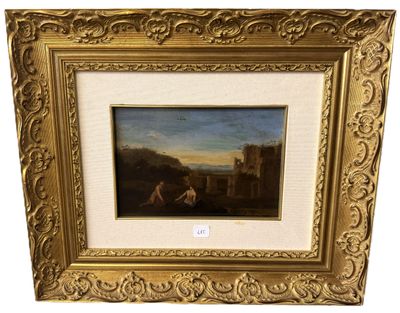Huile sur panneau Ecole Italienne 17 x 25