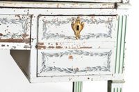 SECRETAIRE à cylindre à décor relaqué crème à rechampis vert… (photo 6)