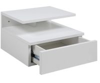 Chevet suspendu ASLAN 1 tiroir 1 niche- en bois blanc, dimen… (photo 2)