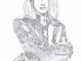 a drawing of a woman with a gun in her hand