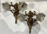 Paire d'appliques en bronze doré Napoléon III à deux lumière…