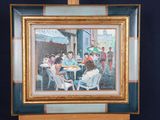 a painting of a group of people sitting at a table