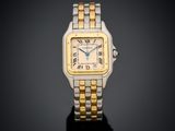 une montre Cartier pour femme avec un bracelet bicolore en or et argent