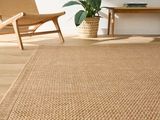 a large rug on the floor in a living room