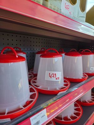 many plastic containers that are on the shelf in the store